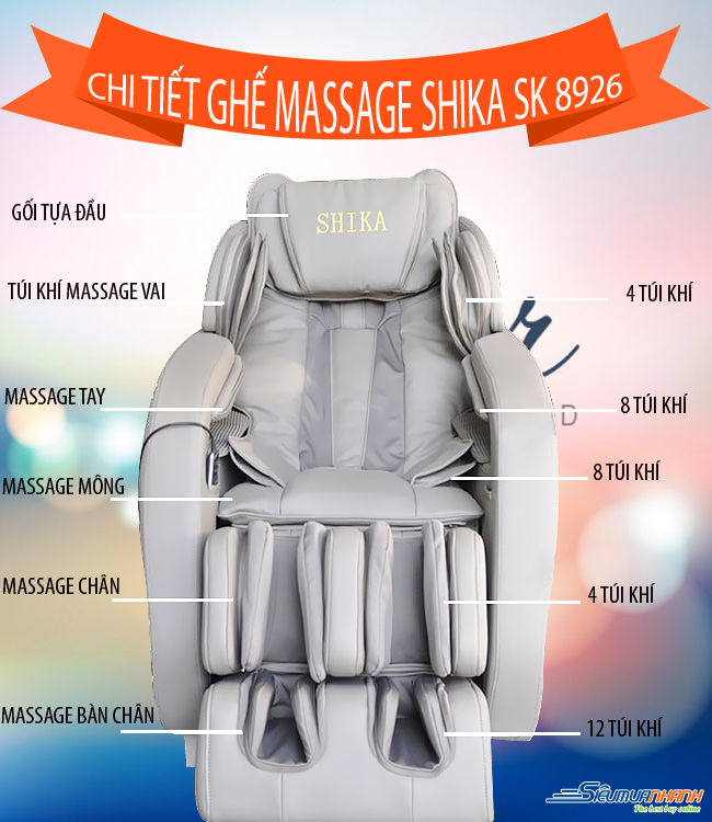 Ghế massage toàn thân Shika SK 8926 cao cấp
